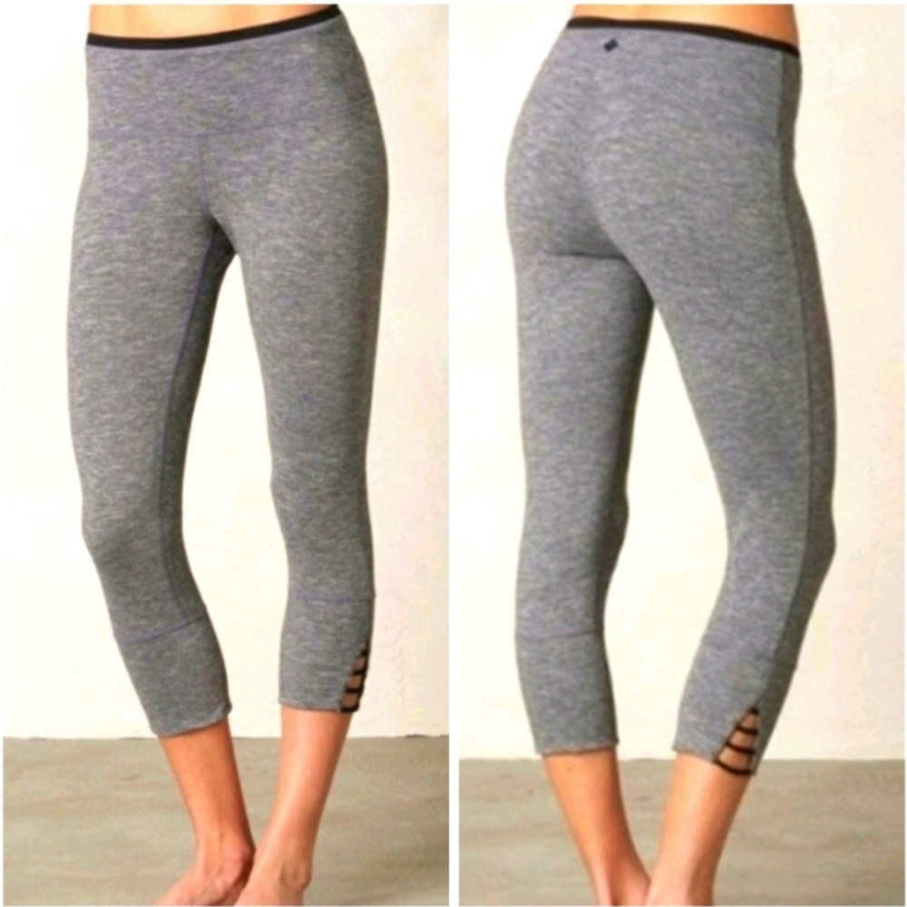Prana Gray Tori Active Wear Cropped Leggings S
